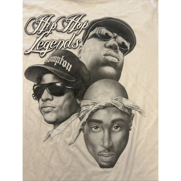 VTG Y2K Tupac Notorious BIG Eazy-E Legends Of Hip Hop Rap Tee Shirt Mens 3XL - Picture 3 of 6